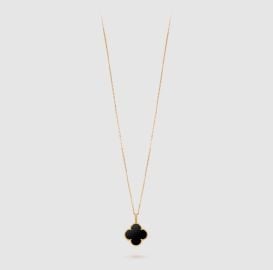 Magic Alhambra long necklace 1 motif 18K yellow gold Onyx - Van Cleef amp Arpels at Van Cleef & Arpels
